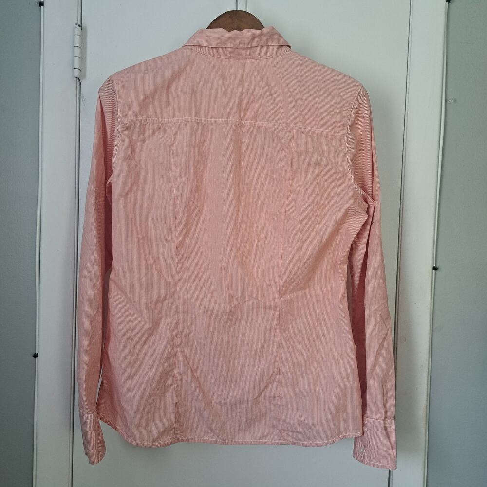 Cutter&Buck Miami Dolphins Long Sleeve Button Up Women's Shirt Orange White NFL - Picture 2 of 8